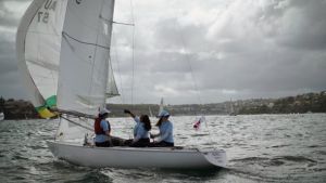 All women crew in the Yngling. Photo Peter Campbell.